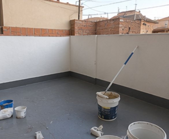 Impermeabilización y pintura de una terraza exterior